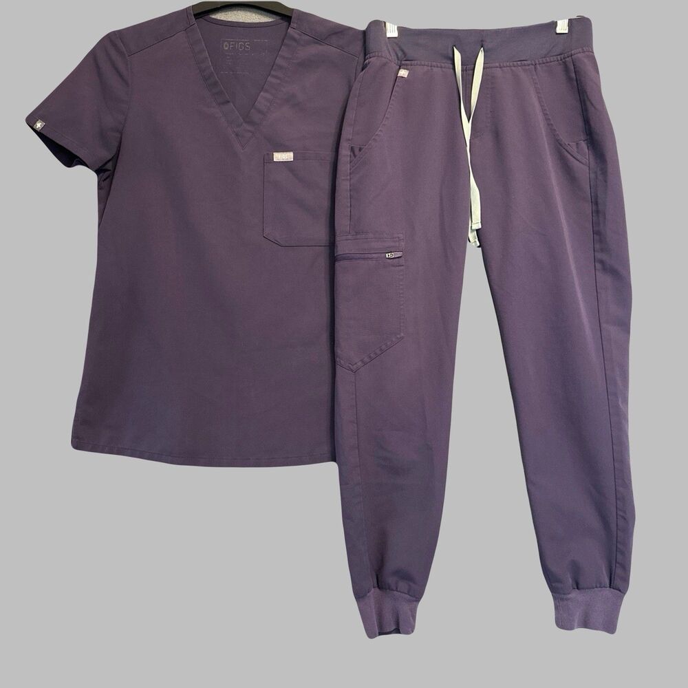 Figs Scrub Set Zamora Jogger Womens XXS Petite Catarina Top Purple Nursing